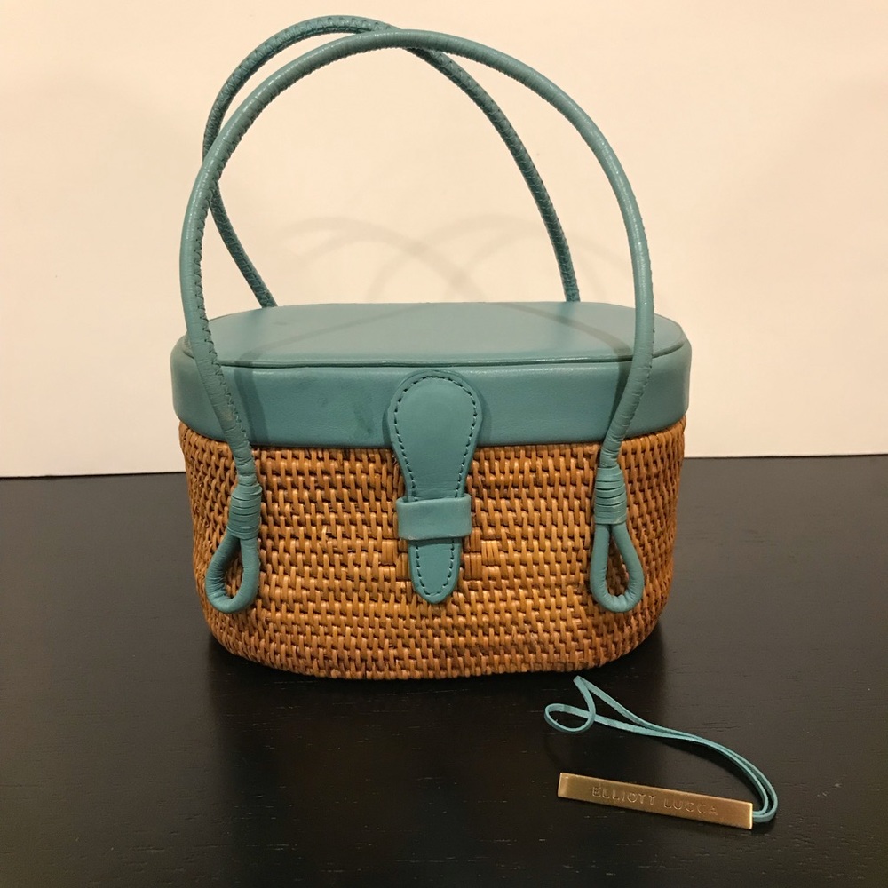 Elliott Lucca basket purse, small, teal, summer